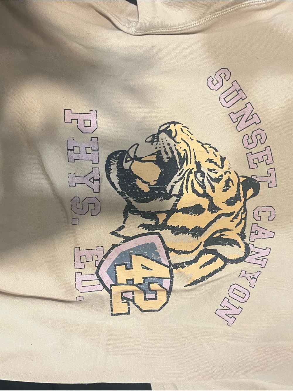 Arizona Jean Company Beige Crewneck Sweatshirt with Tiger Graphic